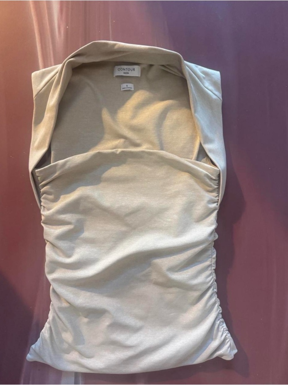 ARITZIA Contour Women’s Oatmeal Ruched Sleeveless Top